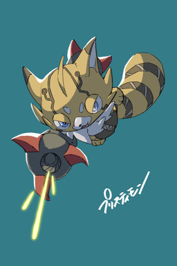 anthro arm_cannon blue_eyes cybernetic_arm cybernetic_limb cybernetics female fur machine mechanical_arm midair neck_tuft orange_body orange_fur pointy_ears shooting solo tuft tartarte_tatin bandai_namco digimon digimon_beatbreak cyborg digimon_(species) pristimon absurd_res hi_res