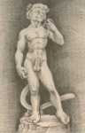 abs animal_genitalia anthro balls contrapposto fully_sheathed genitals male navel nipples nude parody sculpture sheath solo statue tail kee david_(michelangelo) david_(biblical_figure) cougar felid feline mammal graphite_(artwork) inspired_by_formal_art monochrome traditional_media_(artwork) unavailable_at_source