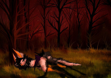 ambiguous_gender anthro anxiety creepy dark forest grass looking_at_another nature peeping plant scared shadow sleeping solo stalking tree plaksapisya creepypasta mythology bat dragon mammal mythological_creature mythological_scalie scalie