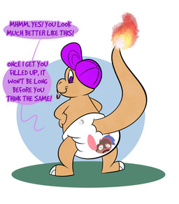 after_transformation clean_diaper clothed clothing clothing_transformation dialogue diaper diaper_transformation hat headgear headwear implied_transformation inanimate_transformation object_in_mouth pacifier pacifier_in_mouth solo text transformation wearing_diaper respecies nintendo pokemon trevor-fox_(character) animate_inanimate charmander diaper_creature generation_1_pokemon mammal mouse murid murine pokemon_(species) rodent english_text hi_res