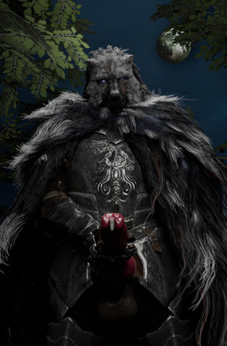 animal_genitalia animal_penis anthro big_penis bodily_fluids canine_genitalia canine_penis cape clothing cum erection fur genital_fluids genitals grey_body grey_fur holding_penis knot knotted_penis leaking_precum male masturbation penis precum solo pearlh2hoe elden_ring fromsoftware blaidd_(elden_ring) canid canine mammal absurd_res hi_res