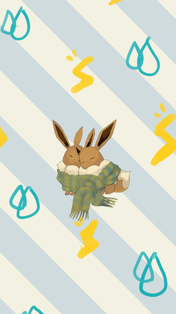 ambiguous/ambiguous ambiguous_gender brown_body brown_fur duo eyes_closed feral fur pattern_background paws scarf simple_background tail fishburi nintendo pokemon eevee generation_1_pokemon pokemon_(species) 2026 9:16 absurd_res hi_res