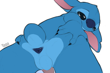 4_fingers anthro anus balls black_eyes blue_anus blue_body blue_claws blue_fur blue_nose butt claws countershade_tail countershading fingers fur genitals head_tuft looking_at_viewer low-angle_view male notched_ear nude penis perspective presenting simple_background small_tail solo stretching tail text tuft white_background taga disney lilo_and_stitch stitch_(lilo_and_stitch) alien experiment_(lilo_and_stitch) 2016 3:2 digital_drawing_(artwork) digital_media_(artwork)