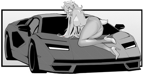 5_fingers all_fours anthro antlers arched_back big_breasts black_nose breasts car clothed clothing digit_ring ears_back eye_through_hair eyebrow_through_hair eyebrows feet female female_anthro finger_ring fingers footwear hair high_heels horn jewelry kneeling kneeling_on_car legwear long_hair looking_at_viewer looking_back looking_back_at_viewer mind_control on_car pantyhose pivoted_ears plantigrade pose rear_view ring scut_tail shoes short_tail simple_background slim slim_anthro slim_female smile smiling_at_viewer snout snowgrave solo spiked_ring stippling tail thick_thighs toes topless topless_anthro topless_female translucent translucent_hair vehicle wedding_ring white_background v-olk deltarune lamborghini lamborghini_countach undertale_(series) noelle_holiday deer mammal new_world_deer reindeer 2025 digital_drawing_(artwork) digital_media_(artwork) full-length_portrait hatching_(art) hi_res pinup portrait shaded spot_color