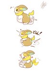 ambiguous_gender anal anal_vore vore takisan_oekaki nintendo pokemon canid canine generation_8_pokemon mammal pokemon_(species) yamper hi_res