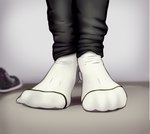 anthro bottomwear claws clothing feet footwear male pants paws socks solo toes tops muffinvinvin converse canid canine canis domestic_dog fox mammal wolf absurd_res hi_res