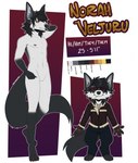 anthro biped cigarette color_swatch digitigrade fur grey_body grey_fur male solo text maddencreatures canid canine canis mammal wolf absurd_res digital_media_(artwork) english_text full-length_portrait hi_res model_sheet portrait