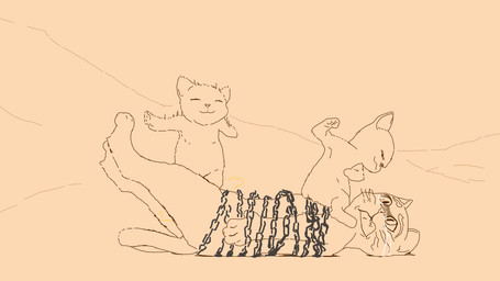 ambiguous_gender anthro ballbusting bdsm bodily_fluids chain cock_and_ball_torture genital_torture group male nude pain tears trio young young_ambiguous young_anthro 9x9 dreamworks puss_in_boots_(franchise) gonzalo_(dreamworks) puss_in_boots_(dreamworks) sir_timotao_montenegro_iii_(dreamworks) domestic_cat felid feline felis mammal