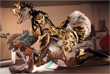 anal anal_penetration animal_genitalia animal_penis anthro anthro_on_anthro anthro_penetrated anthro_penetrating anthro_penetrating_anthro bareback big_penis blep bodily_fluids border canine_genitalia canine_penis cum cum_drip cum_inside doggystyle dripping duo erection from_behind_position fur fur_markings genital_fluids genitals knot knotted_penis leg_tattoo looking_pleasured male male/male male_penetrated male_penetrating male_penetrating_male markings multicolored_body multicolored_fur penetration penile penis sex smile tattoo tongue tongue_out white_border yellow_body yellow_fur lill_esp ddtghost african_wild_dog canid canine canis domestic_dog mammal rexouium 3d_(artwork) absurd_res blender_(artwork) digital_media_(artwork) hi_res