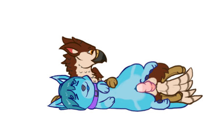 beak black_nose blue_body blue_fur blue_hair brown_body brown_feathers collar duo erection eyes_closed feathered_wings feathers female female_penetrated feral from_behind_position fur genitals hair knot looking_pleasured lying male male/female male_penetrating male_penetrating_female multi_genitalia multi_knot nude penetration penile penile_penetration penis penis_in_vagina sex simple_background vaginal vaginal_penetration vulva white_background wings conditional_dnp pocketpaws mythology amurensis avian canid canine canis gryphon mammal mythological_avian mythological_creature wolf 2015 animated animated_webp loop