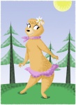 3_toes anthro barefoot daisy_(flower) feet female flower plant scarf solo toes chadrocco hanna-barbera yogi_bear cindy_bear bear mammal