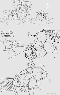 abdominal_bulge almost_fully_inside anal anal_vore anthro anus belly big_belly blush body_outline bottomless bottomwear breath butt butt_heart casual_vore clothed clothing clothing_bulge curled_tail dialogue dream duo endosoma erection erection_under_clothing exhibitionism eyewear femboy genitals glasses glorp hair heart_symbol living_insertion long_hair male male/male male_pred male_prey muffled_moaning nude onomatopoeia panting penetration penis prey_outline raised_clothing raised_shirt raised_topwear rear_view romantic romantic_couple safe_vore same_size_vore sex shirt shopping_cart shorts sitting sitting_on_another sound_effects sudden_penetration surprise_sex tail tail_motion tailwag tenting text throbbing throbbing_penis topwear trapped_in_clothing vore wardrobe_malfunction willing_prey gurglegluts jay_(gurglegluts) nate_(natethehusky) canid canine canis domestic_dog husky mammal mixed_breed nordic_sled_dog shepsky spitz absurd_res comic hi_res sequence