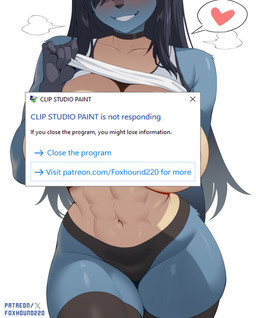 advertisement anthro big_breasts biped blue_body blush breasts clothed clothing convenient_censorship female front_view hair huge_breasts long_hair multicolored_body simple_background smile solo text thick_thighs foxhound220 nintendo pokemon generation_4_pokemon lucario pokemon_(species) english_text hi_res url
