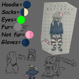 :3 :< anthro boots clothing electronics female footwear fur green_eyes grey_body grey_fur hair hat headgear headwear legwear melee_weapon phone polearm ponytail rat_ears rat_tail scythe shoes sitting solo standing sun_hat tail thigh_highs tongue tongue_out weapon idkrandom958 sasha_(idkrandom958) mammal murid murine rat rodent 1:1 absurd_res digital_drawing_(artwork) digital_media_(artwork) hi_res model_sheet traditional_media_(artwork)