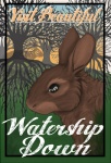 ambiguous_gender black_eyes brown_body brown_fur eye_reflection fur glistening glistening_eyes group plant red_eyes reflection silhouette text tree banrai watership_down black_rabbit_of_inle hazel_(watership_down) lagomorph leporid mammal rabbit spirit digital_media_(artwork) digital_painting_(artwork) english_text