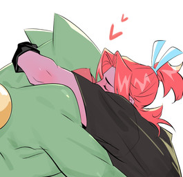 accessory anthro blush blush_lines clothing duo eyes_closed gloves hair hair_accessory hair_tie handwear heart_symbol holding_head hug kissing larger_male long_hair male male/male passionate_kiss romantic romantic_couple shirt simple_background size_difference tied_hair topwear white_background laiweitui nintendo pokemon a_mu_(laiweitui) fang_yuan_(laiweitui) pokemon_trainer generation_3_pokemon human mammal pokemon_(species) reptile scalie sceptile hi_res
