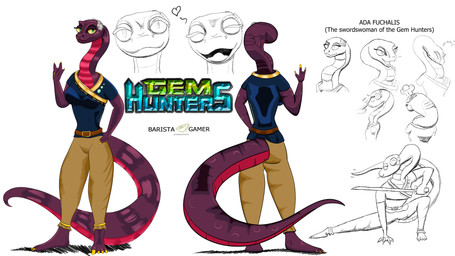 action_pose anklet anthro barefoot belt boop bottomwear clothing cochlear_implant_processor deaf denim denim_bottomwear denim_clothing feet female gem heart_symbol jeans jewelry nose_boop pants pose shirt smile solo topwear baristagamerproductions ada_(gem_hunters) reptile scalie snake 16:9 4k absurd_res hi_res model_sheet reference_image shaded sign_language widescreen