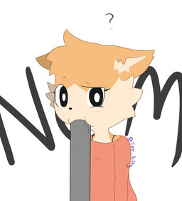 anthro black_eyes black_text bodily_fluids clothed clothing countershade_face countershading drooling eyebrows female fluffy fur humor looking_at_viewer multicolored_body multicolored_fur nom object_in_mouth orange_body orange_fur pole pupils question_mark raised_eyebrow red_clothing red_topwear saliva solo standing text three-quarter_view toony topwear two_tone_body two_tone_fur what white_body white_countershading white_fur white_pupils white_sclera izzipurrito rolo_(rolo_stuff) domestic_cat felid feline felis mammal digital_media_(artwork) english_text half-length_portrait hi_res meme portrait signature source_request