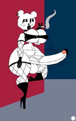 alternative_fashion anthro armwear balls bar_emanata big_breasts big_penis blush blush_lines boots breasts choker cigarette clothing crop_top curvy_figure ear_piercing ear_ring emanata erection eyelashes eyeshadow fishnet_armwear fishnet_clothing fishnet_legwear fishnet_thigh_highs flash_emanata footwear genitals glistening glistening_lips gloves goth gynomorph handwear high_heeled_boots high_heels holding_cigarette holding_object hourglass_figure huge_penis humanoid_genitalia humanoid_penis intersex jewelry knee_boots knee_highs legwear lips logo makeup navel necklace nipple_outline penis piercing ring_piercing shirt shoes small_waist solo spherical_breasts text thick_lips thick_thighs thigh_highs thong topwear underwear vein veiny_penis wasp_waist white_body wide_hips thatdawgmurray cartoon_network the_amazing_world_of_gumball teri_(tawog) bear mammal absurd_res aliasing artist_logo artist_name digital_media_(artwork) hi_res signature