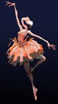 alternative_fashion anthro ballerina ballet beak bottomwear clothed clothing dance_shoes dancewear feathers female footwear j-fashion legwear lolita_(fashion) pink_body pink_feathers pointe_shoes shoes simple_background skirt solo tutu scuotivento avian bird flamingo digital_media_(artwork) hi_res