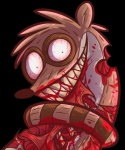 anthro autocannibalism blood bodily_fluids gore male nightmare_fuel solo teeth dragoart cartoon_network regular_show rigby_(regular_show) mammal monster procyonid raccoon undead zombie 2012 alpha_channel