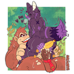 anal anal_penetration anthro balls banana banana_in_ass brown_body butt duo erection eyes_closed food food_fetish food_in_ass food_insertion food_play fruit fruit_in_ass fur genitals improvised_sex_toy male male/male male_penetrating muscular muscular_male necktie nude penetration penile penile_penetration penis penis_in_ass plant retro sex tail vein veiny_penis magikarpii donkey_kong_(series) nintendo super_nintendo dyre_(dasesno) ape asinus bat donkey equid equine gorilla haplorhine kong mammal monkey primate absurd_res adobe_photoshop_(artwork) digital_media_(artwork) hi_res