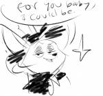 absurd_res alternate_universe ambiguous_form ambiguous_gender anthro big_ears black_and_white black_eyes black_nose canid canine clothed clothing dialogue digital_drawing_(artwork) digital_media_(artwork) disney dreamworks ears_up english_text eyebrows fangs fennec_fox finnick_(zootopia) flirting fox half-closed_eyes hat head_tilt headgear headwear hi_res long_ears looking_at_viewer mammal monochrome narrowed_eyes no_pupils open_mouth puss_in_boots_(character) puss_in_boots_(dreamworks) raised_eyebrow shrek_(series) simple_background sketch smile snout solo star talking_to_viewer teeth text thelittlemetermaid tongue true_fox white_background zootopia