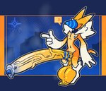 anthro balls big_balls big_penis blue_glans emoticon erection foreskin genitals glans huge_balls huge_penis hyper hyper_balls hyper_genitalia hyper_penis male musk musk_clouds orange_body orange_penis penis solo unretracted_foreskin vein veiny_penis kokoro-doll deltarune undertale_(series) darkner werewerewire hi_res