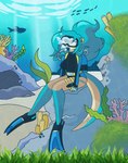 anthro diving female fin scuba scuba_diving solo underwater water wetsuit mermaidnerin echo_(mermaidnerin) mammal mustelid otter hi_res