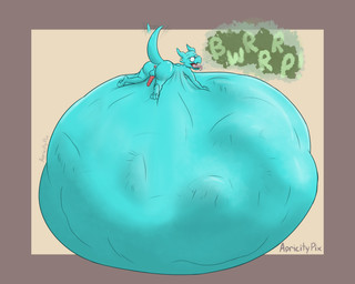 ^w^ abdominal_bulge anthro anus balls belly big_belly blue_body blue_scales bodily_fluids burping butt claws digestion drooling duo erection eyes_closed eyewear genitals glasses horn huge_belly hyper hyper_belly inflation lying male markings nude on_front open_mouth oral_vore penis saliva scales simple_background size_difference smaller_pred smile sound_effects stomach_acid tail tail_motion tailwag tongue tongue_out vore willing_pred willing_prey apricitypix nintendo pokemon generation_5_pokemon kobold pokemon_(species) reptile scalie scolipede 2026 5:4 absurd_res digital_media_(artwork) hi_res