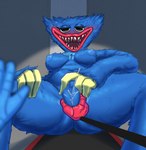 arm_on_leg arm_on_thigh arms_bent bent_legs big_mouth_(anatomy) blue_body bodily_fluids breasts crossgender disembodied_hand duo ejaculation female fluffy genital_fluids genitals groping_crotch hand_on_leg hand_on_own_leg hand_on_own_thigh hand_on_pussy hand_on_thigh holding_leg holding_thigh in_heat lips looking_at_viewer lying nipples on_back open_mouth presenting pussy pussy_ejaculation pussy_squeeze red_lips sharp_teeth size_difference smile spread_legs spreading squeezing teeth thick_thighs touching_pussy vaginal_fluids wide_hips psakorn_tnoi mob_entertainment poppy_playtime huggy_wuggy humanoid monster wuggy_(poppy_playtime) digital_media_(artwork) hi_res shaded