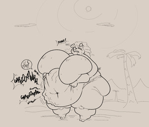 belly belly_grab belly_ripples big_belly big_breasts bodily_fluids breasts desert drooling exhausted female huge_belly huge_breasts hungry magdalene_(jellybru) obese obese_female overweight overweight_female pained_expression pained_look rumbling rumbling_stomach saliva starvation starving sweat wasteland jellybru sinfullapis mammal suid suine sus_(pig) wild_boar hi_res