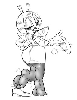 5_toes antennae_(anatomy) anthro bodily_fluids butt clothing eyelashes feet female foot_fetish foot_focus footwear holding_clothing holding_footwear holding_object holding_shoes humanoid_feet legwear looking_back looking_down musky_feet plantigrade raised_leg shoes shoes_removed simple_background soles solo stockings sweat sweaty_feet tiptoes toes wings sin-sational idw_publishing sega sonic_the_hedgehog_(comics) sonic_the_hedgehog_(idw) sonic_the_hedgehog_(series) jewel_the_beetle arthropod beetle insect absurd_res hi_res monochrome sketch