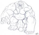 balls big_muscles big_penis clothing genitals huge_muscles huge_penis male muscular muscular_male penis solo torn_clothing wolfblade littlewolf112 richard_connelly ape gorilla haplorhine mammal primate werecreature story story_in_description