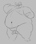 2022 anthro balls belly big_belly dragon erection genitals hi_res humanoid_genitalia humanoid_hands humanoid_penis male monochrome moobs mythological_creature mythological_scalie mythology navel nipples obese obese_male osos overweight overweight_male penis scalie simple_background solo