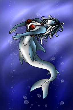 anthro bare_shoulders big_breasts blue_body bottomless bra breasts bubble clothed clothing countershade_face countershade_tail countershade_torso countershading dolphin_tail dorsal_fin eyes_closed female fin flippers genitals hair head_back highlights_(coloring) legless mostly_nude multicolored_body raised_arms seashell_bra smile solo split_form swimming tail underwater underwear vulva water white_body white_countershading white_highlights aakashi cetacean dolphin mammal marine marine_mammal oceanic_dolphin toothed_whale 2007 colored hi_res