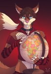 absurd_res anthro asher_saiph claws clothed clothing collar digital_media_(artwork) eyewear femboy glasses globe hi_res legwear male mammal partially_clothed rodent sciurid simple_background smile solo stockings tail teeth topwear tree_squirrel volp3