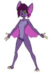 anthro femboy fur hair male purple_body purple_fur short_hair slim solo lord_sarloc pukijr sarloc sarly bat batsloth mammal pilosan sloth xenarthran hi_res