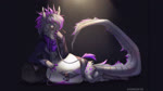 anthro belly big_belly camera_view green_eyes hair long_tail lying male purple_hair solo tail whiskers aternoir mythology farren_(apaperporcupine) dragon mythological_creature mythological_scalie scalie 16:9 2d_animation animated digital_media_(artwork) hi_res no_sound short_playtime webm widescreen