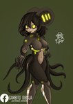 anthro big_breasts black_body breasts cybernetics cyberpunk female green_background grey_body knife machine mechanical_arm simple_background solo tentacles yellow_eyes jeancito93jean cyborg hybrid mammal murid murine rat rodent absurd_res artist_name hi_res