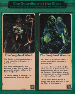 ambiguous_gender bone clothing conjoined duo fantasy hat headgear headwear hood_up hooded_cloak horror_(theme) magic_user melee_weapon not_furry rib_cage ribs scepter skeleton skull sword teeth text warrior weapon witch witch_hat plastiboo vermis_(plastiboo) vermis_ii animated_skeleton humanoid undead english_text hi_res