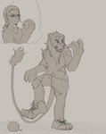 bottomwear clothed clothing eyewear footwear glasses human_to_anthro male mid_transformation orb pants shirt shoes species_transformation tail topwear torn_clothing transformation rdy zgf_art felid human lion mammal pantherine 2025 absurd_res hi_res