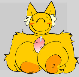 anthro areola big_breasts big_nipples big_penis blush bodily_fluids breast_play breasts duo female fur genital_fluids genitals huge_breasts male male/female nervous nervous_smile nervous_sweat nipples orange_areola penis precum sex simple_background simple_eyes smile solo sweat titfuck toony yellow_body yellow_fur loudnormal4 goofy_goober_(loudnormal4) bobcat felid feline lynx mammal digital_drawing_(artwork) digital_media_(artwork)