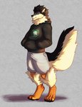 anthro big_tail clothing fire_dog hoodie male solo tail topwear the-narutoshi nintendo pokemon awkore arcanine canid canine canis generation_1_pokemon hybrid mammal pokemon_(species) wolf hi_res