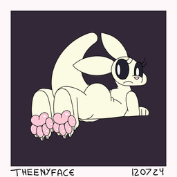 anus blinking eyelashes feet female foot_focus genitals glistening glistening_pawpads looking_back pawpads pink_pawpads solo swinging_legs tail vulva white_body theenyface rain_world videocult slugcat 1:1 animated loop