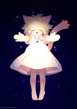 5_fingers 5_toes accessory ambiguous_gender anthro blush clothed clothed_anthro clothing dress eyes_closed feet fingers floating front_view fur gem green_hair hair magic magic_user necktie open_mouth patreon_logo solo tail tan_body tan_fur text toes white_clothing white_dress powfooo patreon domestic_cat felid feline felis mammal 2017 hi_res icon url