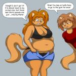 anthro breasts clothed clothing dialogue duo female fully_clothed overweight text lordstormcaller daryl_vecat neve_vecat domestic_cat felid feline felis mammal 1:1 english_text