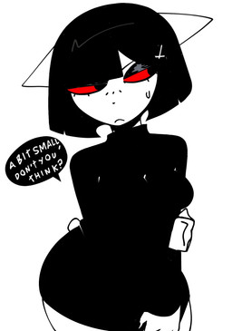 anthro bangs black_clothing black_eyeshadow black_hair black_sweater black_topwear bodily_fluids breasts clothed clothed_anthro clothed_female clothing cross curvy_figure eyelashes eyeshadow female female_anthro fingers front_view hair inverted_cross inverted_cross_hair_clip makeup mouth_closed red_sclera short_tail simple_background solo speech_bubble sweat sweatdrop sweater tail text topwear white_background white_body white_ears white_tail white_text xarop77 catwitch_(xarop77) domestic_cat felid feline felis mammal 2025 digital_drawing_(artwork) digital_media_(artwork) english_description hi_res portrait three-quarter_portrait