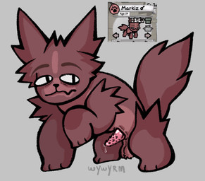 anatomically_correct anatomically_correct_genitalia anatomically_correct_penis animal_genitalia animal_penis black_eyes bodily_fluids erection eyebrows feline_genitalia feline_penis feral fur genital_fluids genitals looking_at_viewer male male_feral penile_spines penis pose pupils red_body red_fur simple_background slit_pupils solo tail text wywyrm mewgenics domestic_cat felid feline felis mammal 2026 artist_name colored digital_drawing_(artwork) digital_media_(artwork) full-length_portrait hi_res portrait reference_image signature