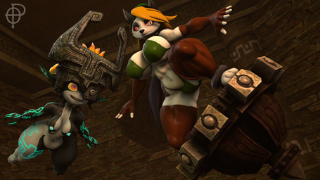 5_fingers abs anthro areola armwear big_breasts black_body black_clothing black_skin black_thong black_underwear blonde_hair bra breasts brown_clothing brown_gloves brown_handwear brown_legwear brown_thigh_highs clothed clothing collar cosplay crossover_cosplay curvy_figure duo elbow_gloves eyelashes female fingerless_gloves fingers fluffy fluffy_tail fur gloves green_bra green_clothing green_underwear grey_body grey_fur grey_skin hair handwear huge_breasts huge_hips huge_thighs humanoid_pointy_ears inside legwear long_hair long_tail markings multicolored_body multicolored_fur multicolored_skin muscular muscular_anthro muscular_female nipples nude nude_female nude_humanoid pointy_ears red_eyes red_sclera skimpy small_breasts smile spiked_collar spikes tail thick_thighs thigh_highs thong two_tone_body two_tone_fur two_tone_skin underwear voluptuous voluptuous_anthro voluptuous_female white_body white_eyes white_fur wide_hipped_anthro wide_hipped_female wide_hips yellow_sclera ordinary_pictures aeridiccore_(modeler) kabalmystic_(modeler) hellaverse helluva_boss mythology nintendo the_legend_of_zelda twilight_princess link loona_(helluva_boss) midna canid canid_demon canine demon hellhound humanoid imp mammal mythological_canine mythological_creature twili 16:9 2025 3d_(artwork) crossover digital_media_(artwork) hi_res source_filmmaker_(artwork) watermark widescreen